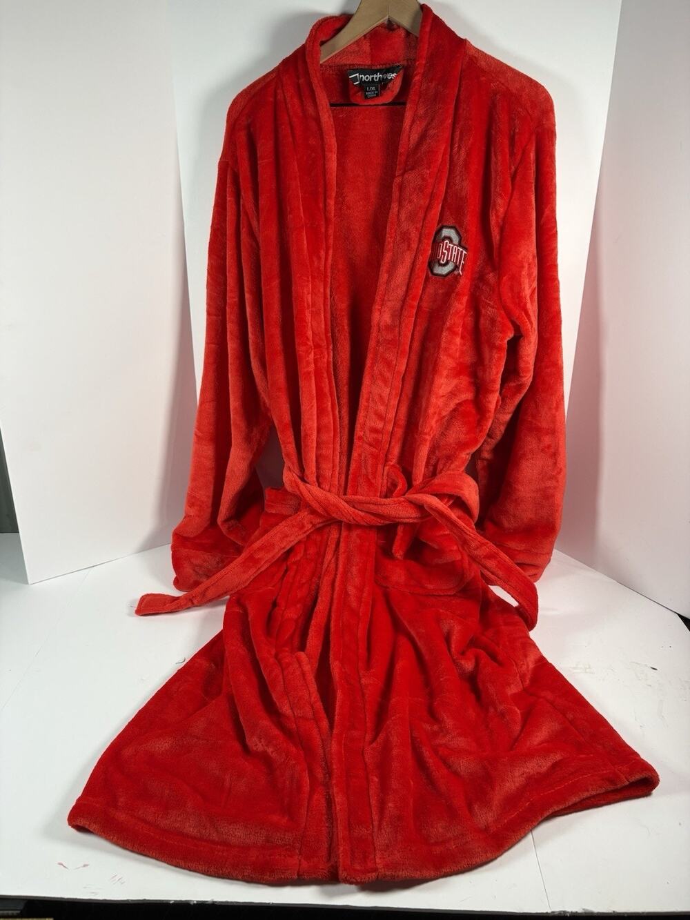Northwest Ohio State Buckeyes Plush Fleece Bath Robe Red L/XL Belt NCAA OSU
